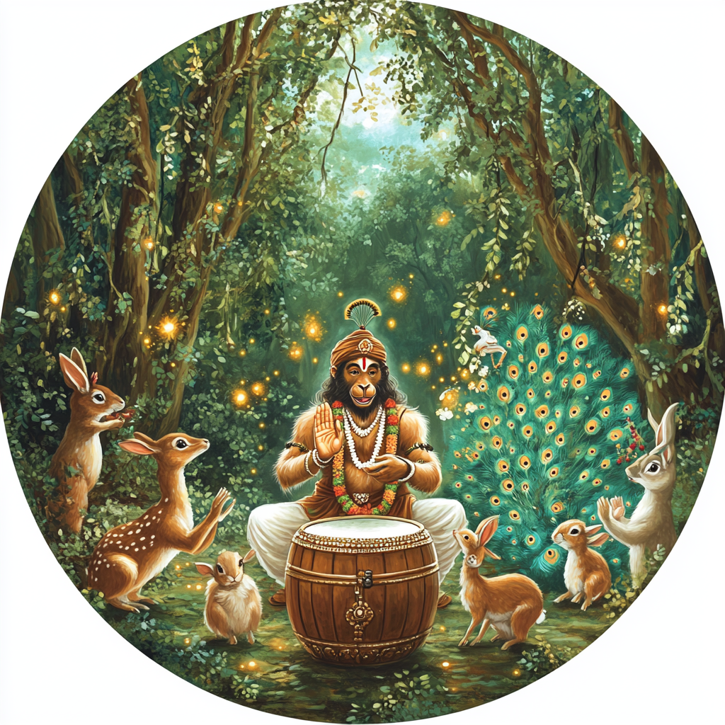 Hanuman Forest Drumming Circle DIY paint by numbers