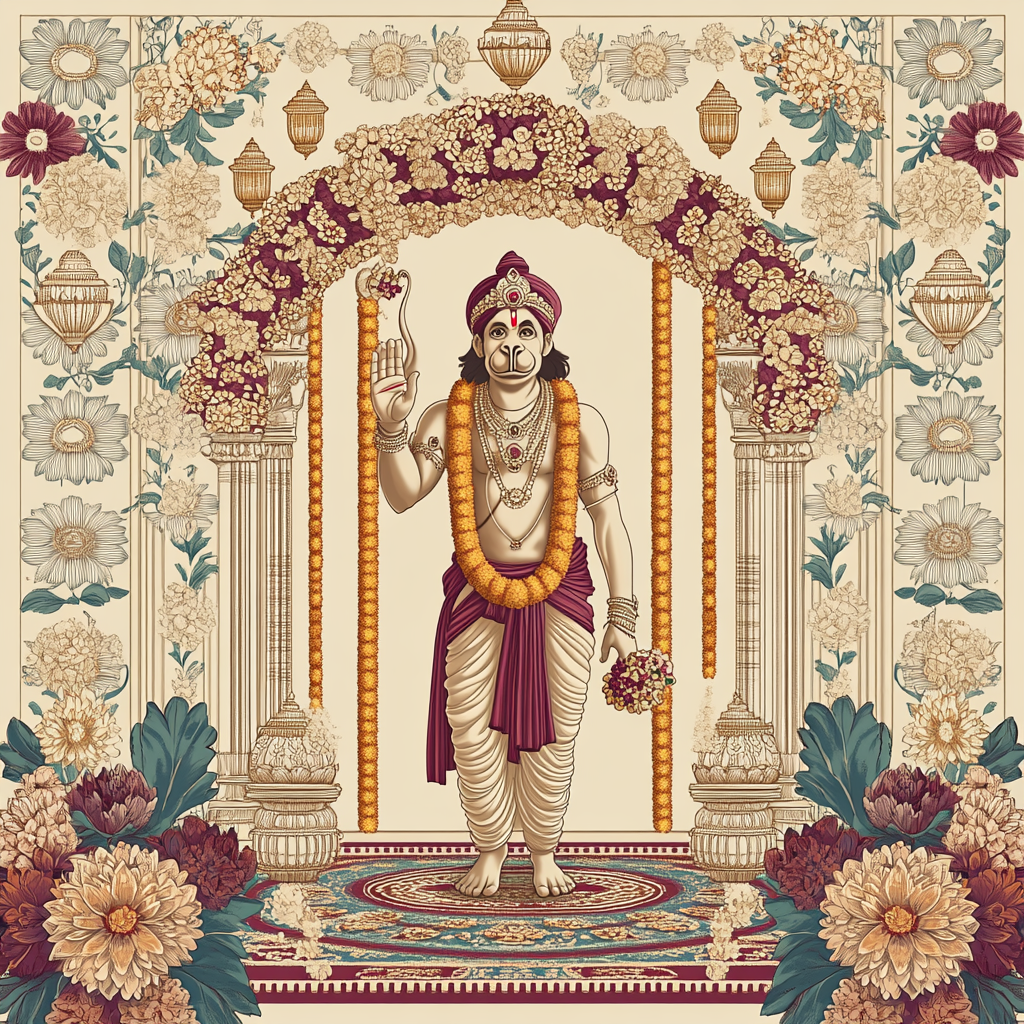 Hanuman Wedding Blessing Archway paint by numbers