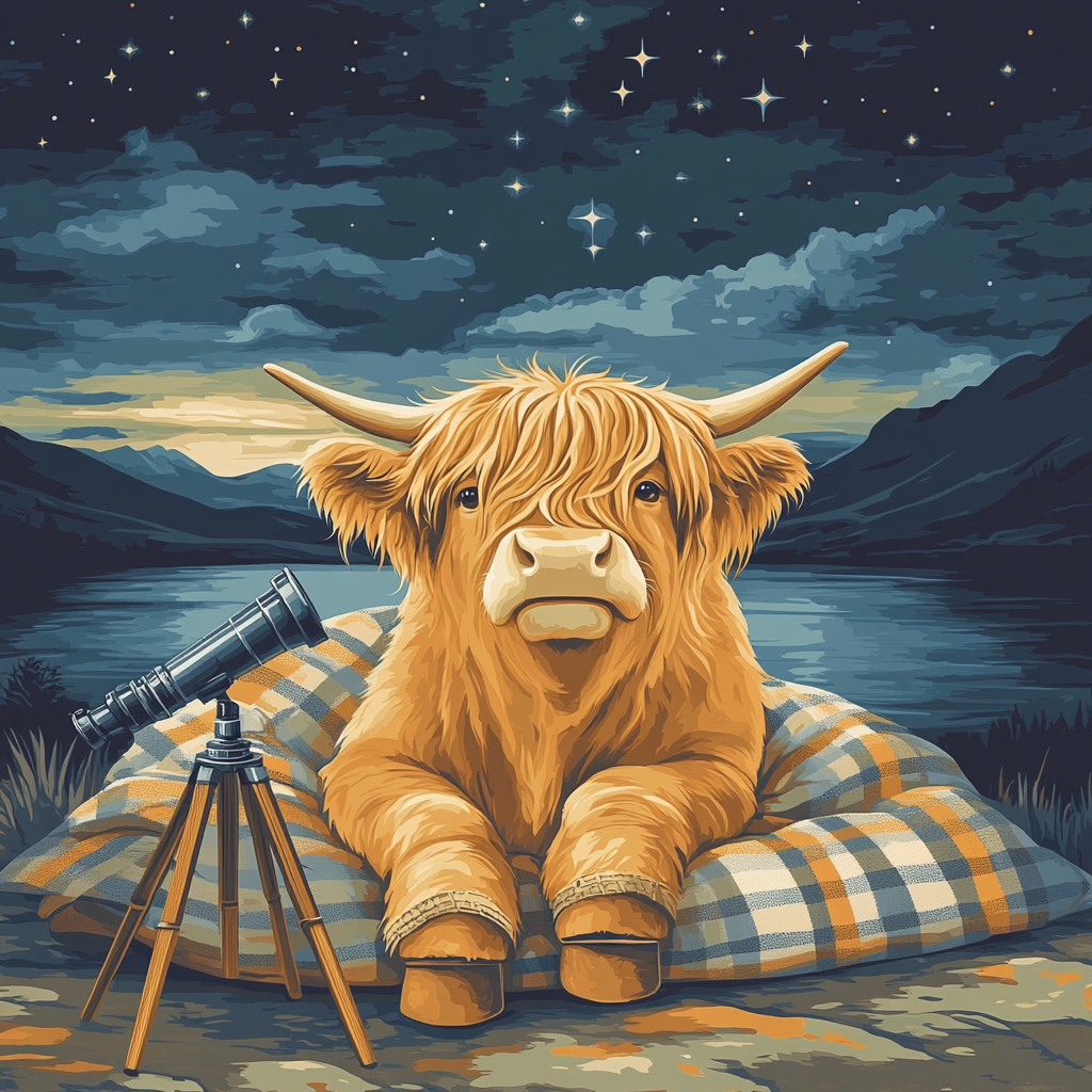 Stargazer Hill Highland Cow Numbered painting kits