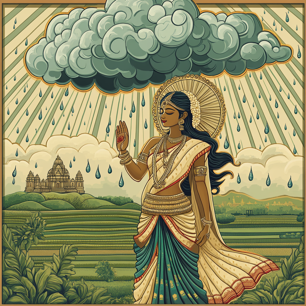 Parvati In Rain Cloud Blessing paint by number