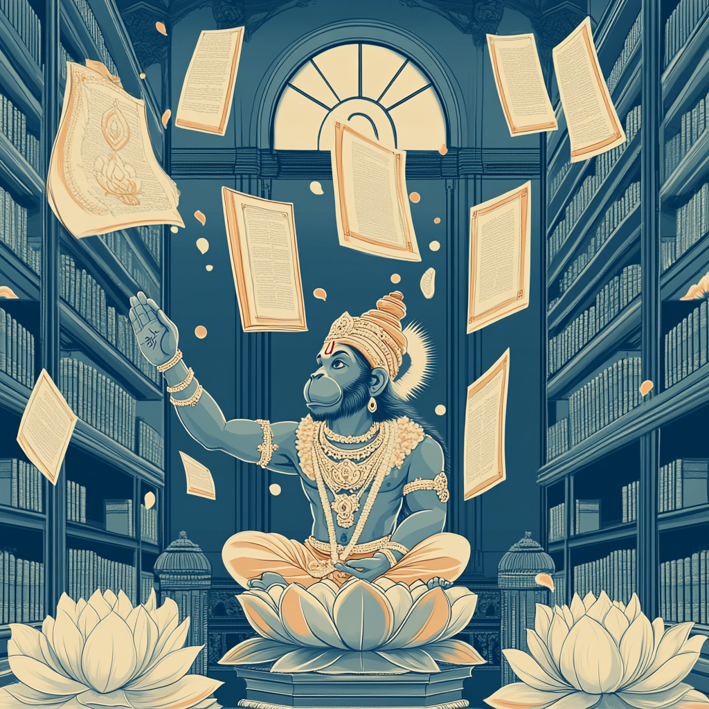 Hanuman Library Of Floating Scrolls Painting by numbers kit