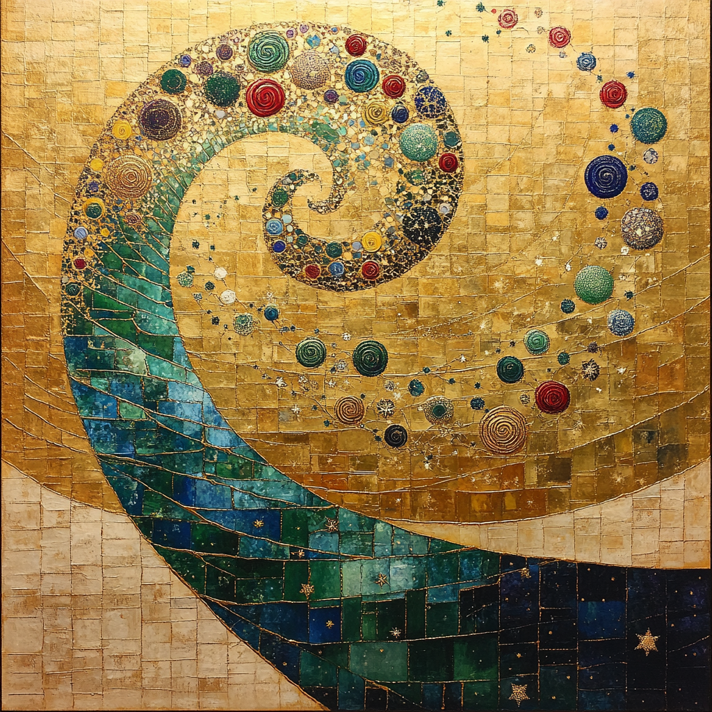 Gustav Klimt Inspired Nebula Garden Of Auric Vines Numbered painting kits