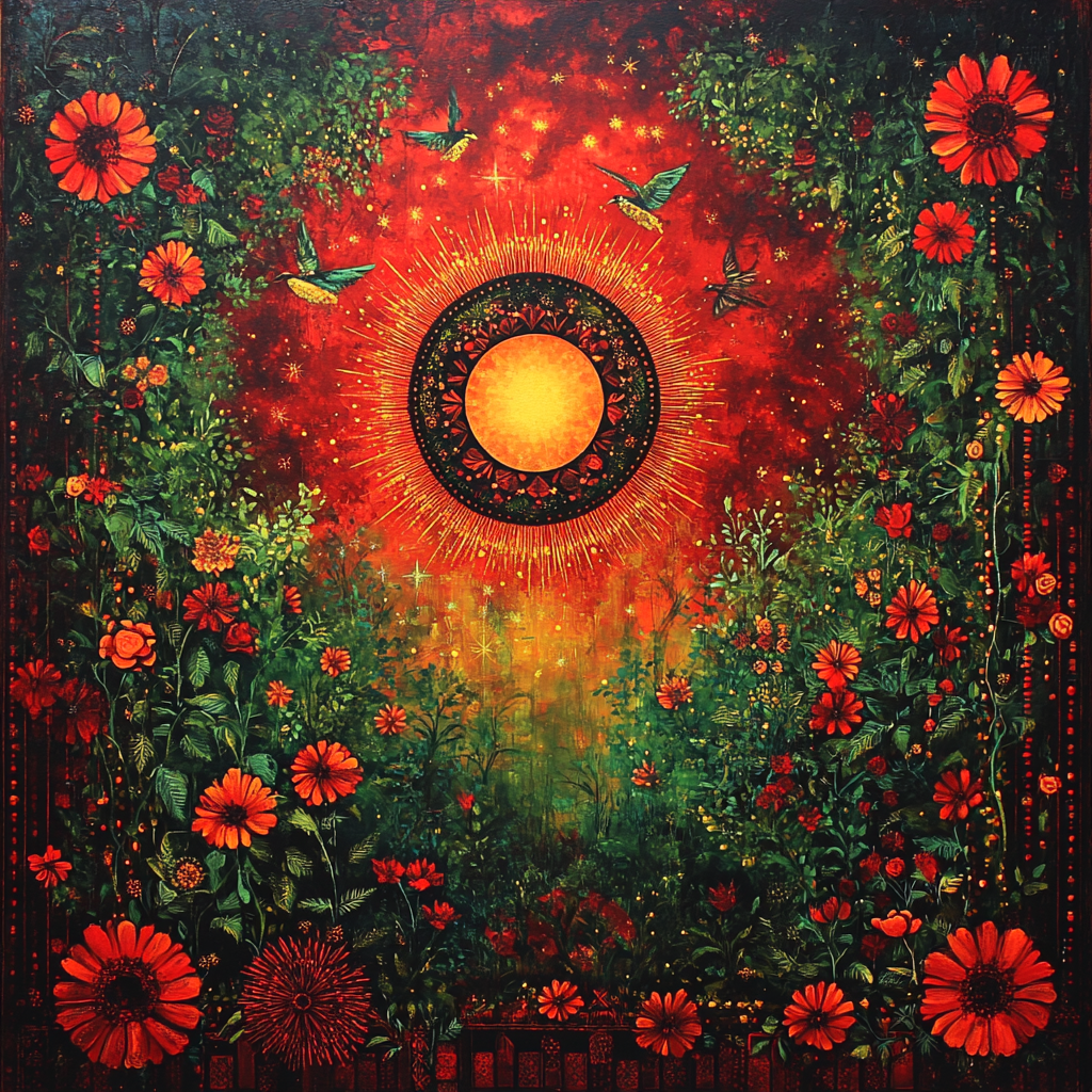 Frida Kahlo Inspired Emotional Eclipse Garden DIY paint by numbers