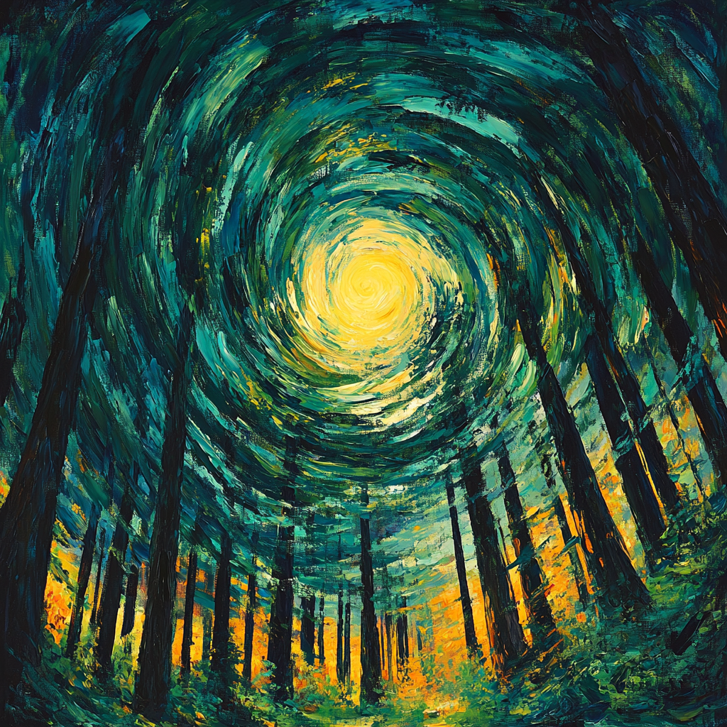 Emily Carr Inspired Cathedral Cedar Vortex DIY paint by numbers