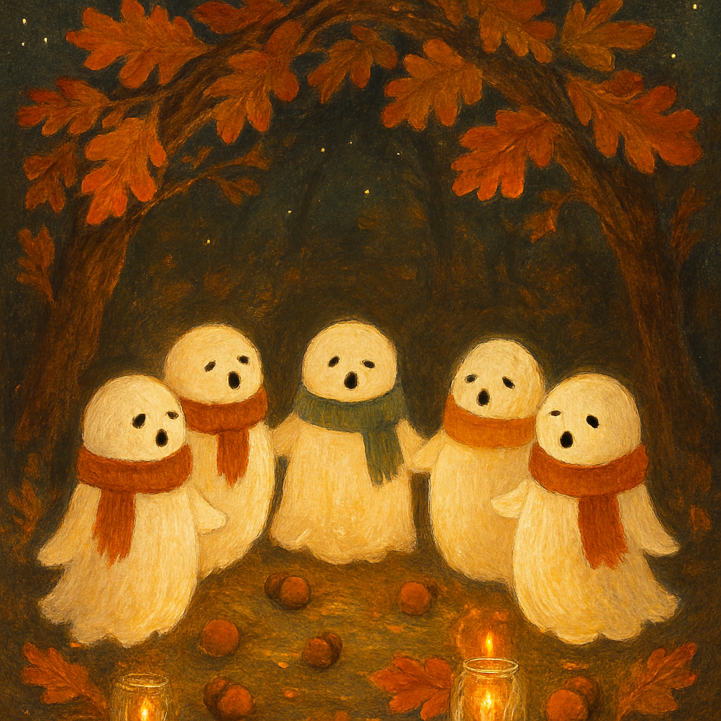 Cozy Ghost Choir Beneath The Leafy Archway DIY paint by numbers