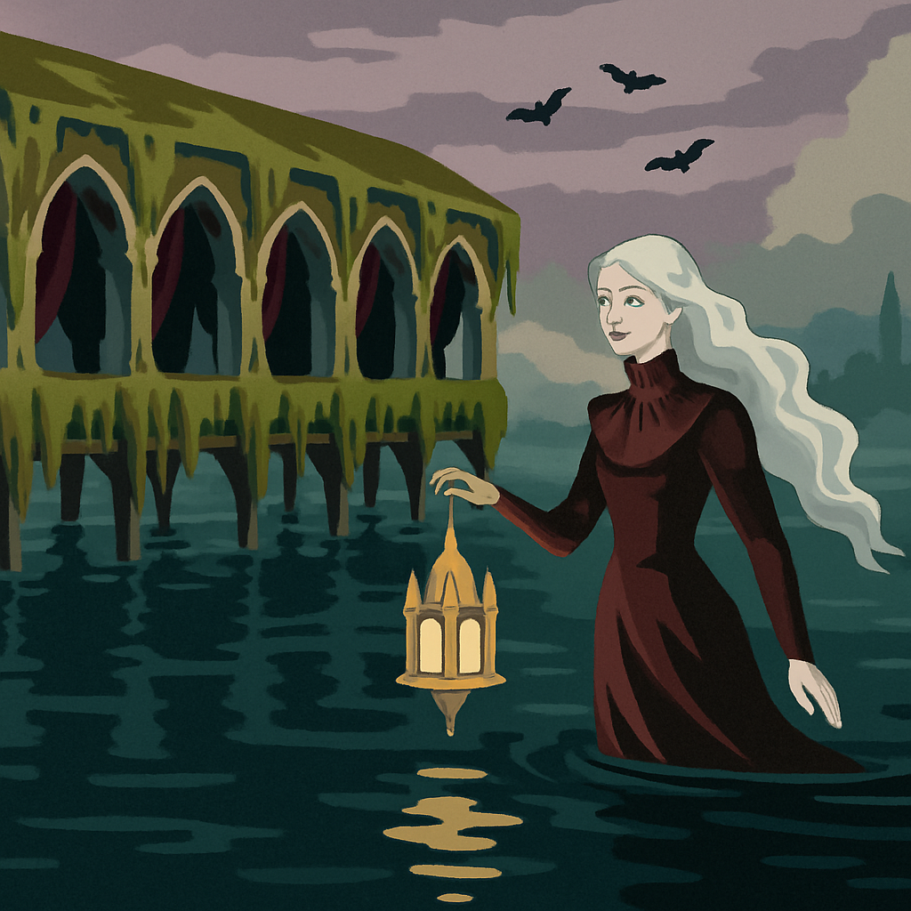 Velvet Marsh Hall With Gothic Lanterns painting number kit