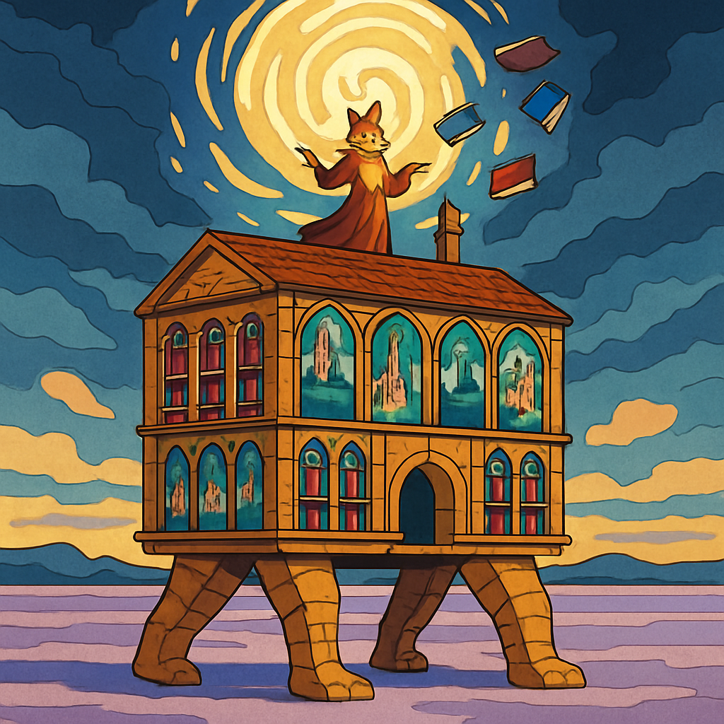 Wandering Library With Fantasy Windows Number painting