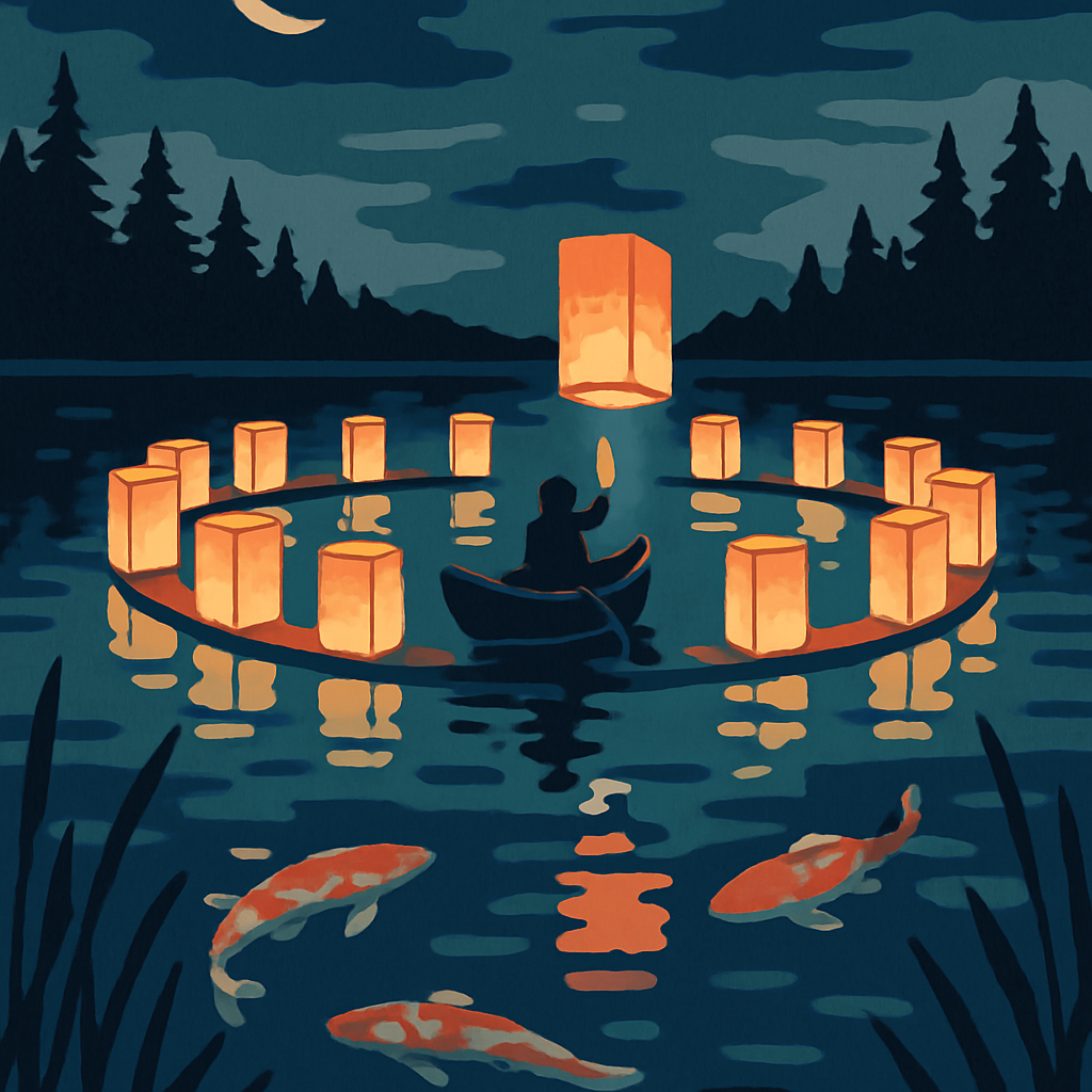 Carousel Lanterns Over Mirror Lake DIY paint by numbers