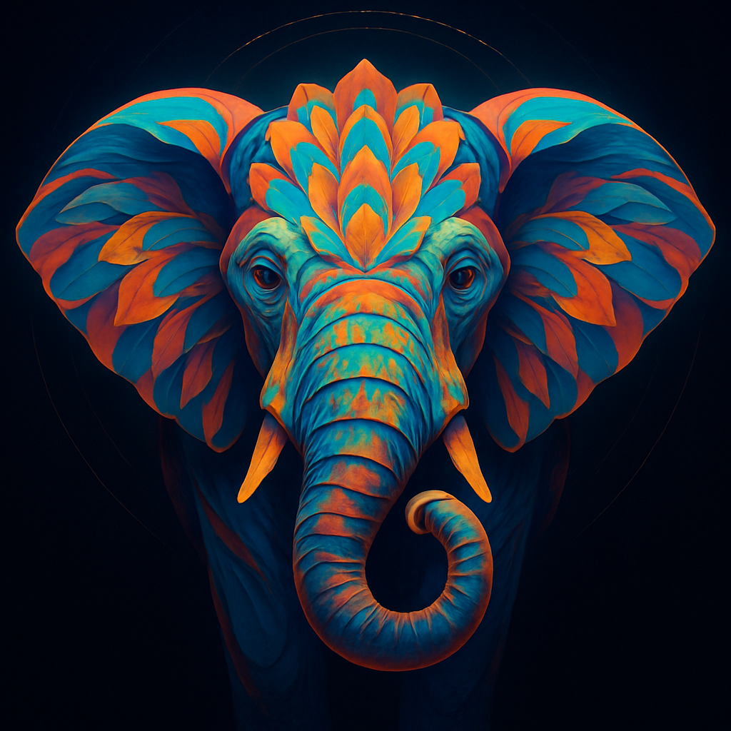 Chromatic Lotus Elephant Focus Numbered painting kits