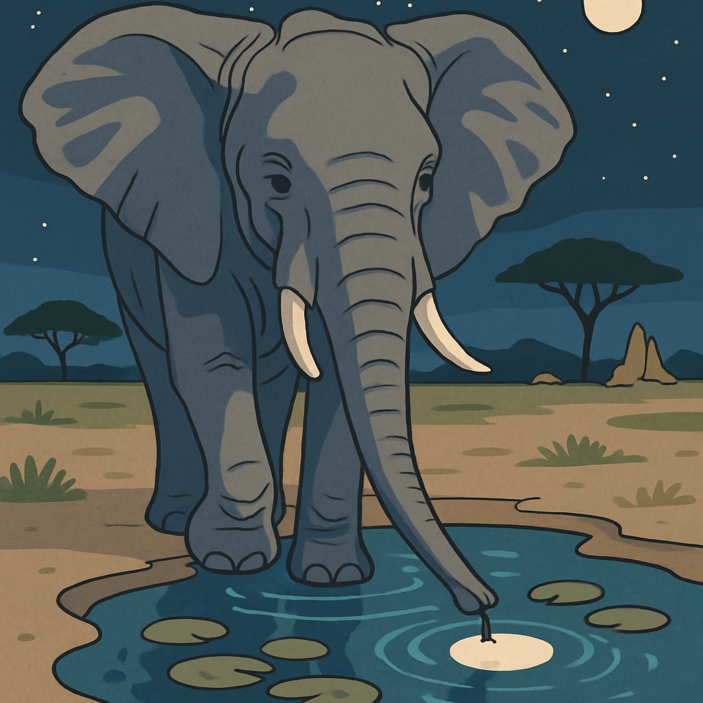 Moonlit Elephant Footprint Oasis DIY paint by numbers