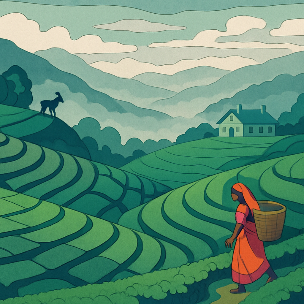 Monsoon Tea Terraces Of India Numbered painting kits