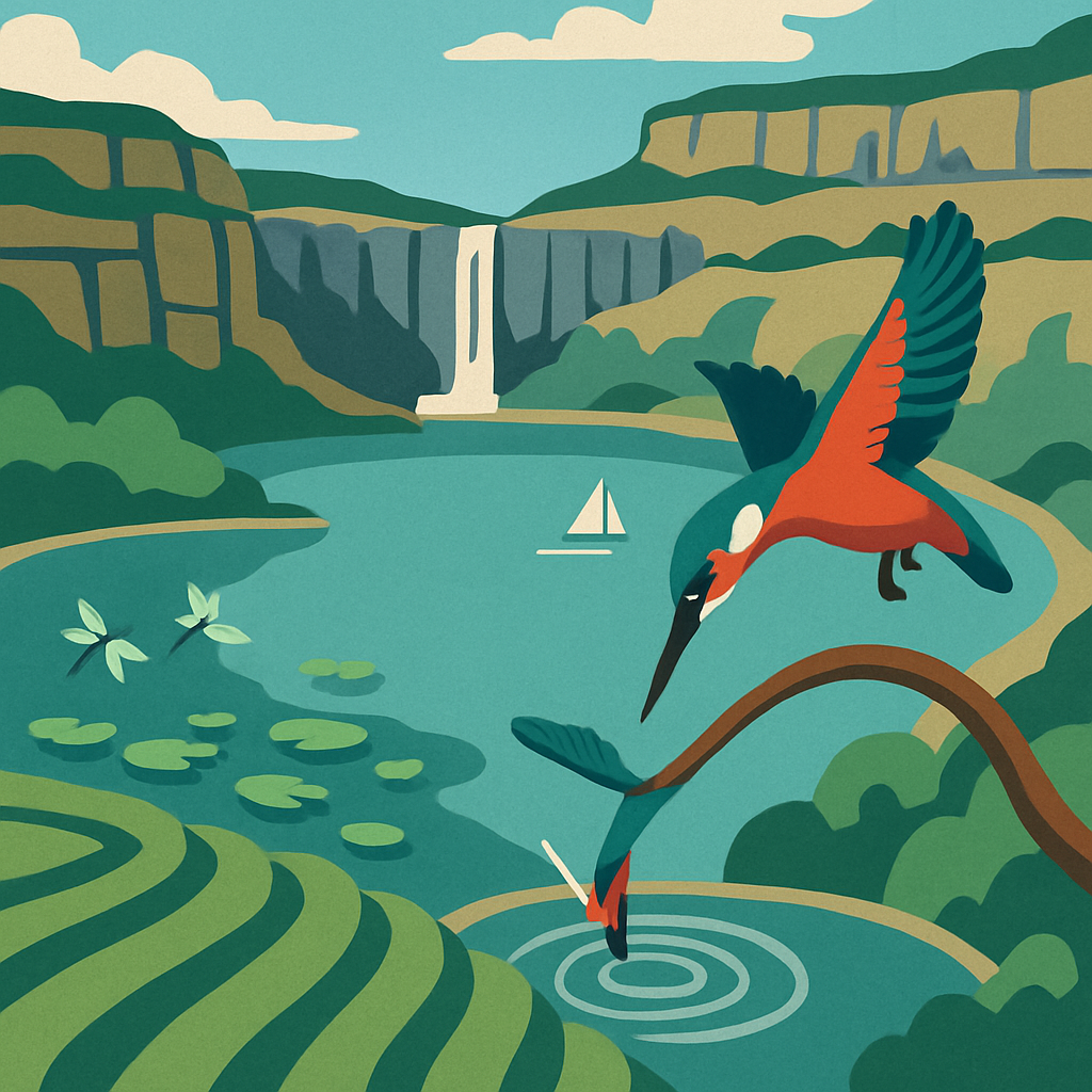 Cliffside Tea Garden With Hidden Lake Paint by numbers kits