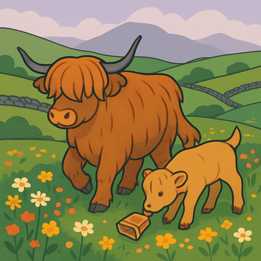 Highland Meadow With Cowbell Cow Paint by numbers kits