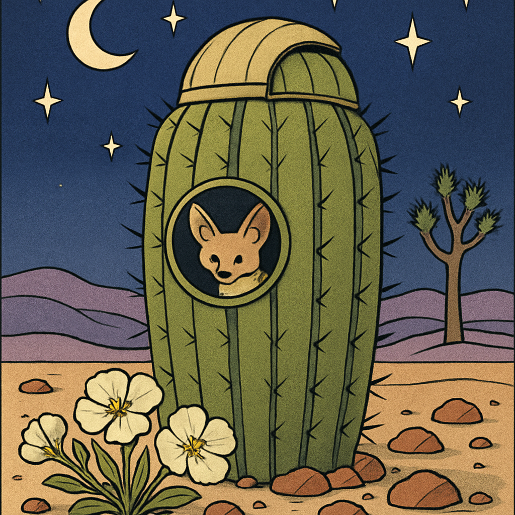 Cactus Observatory In Desert Twilight paint by number