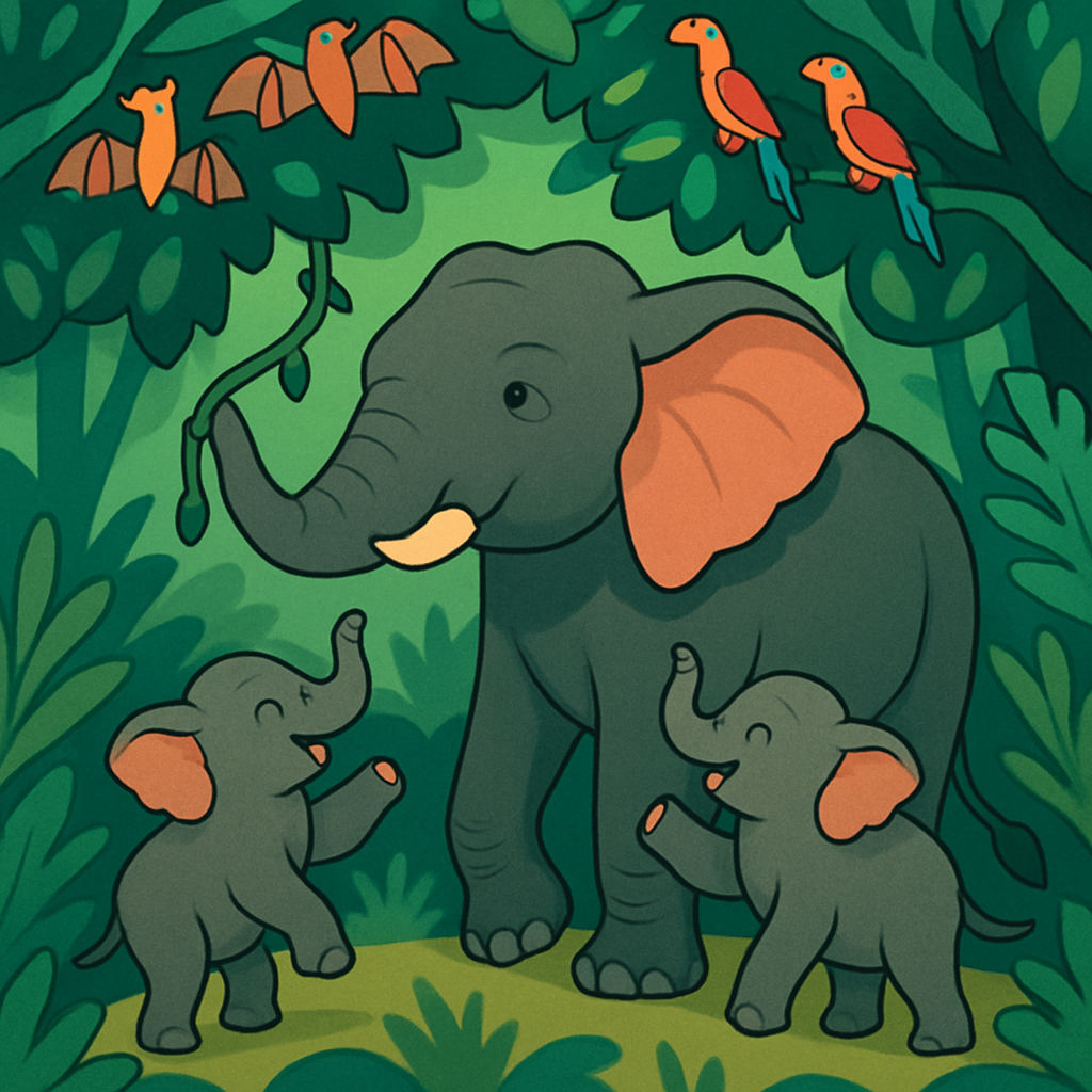 Canopy Chorus With Elephant Matriarch DIY paint by numbers