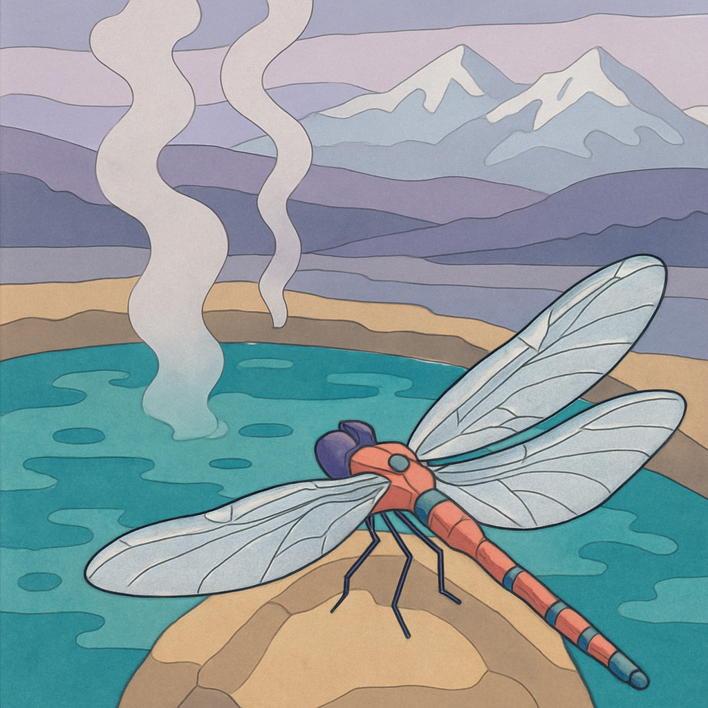Hot Spring Mist With Dragonfly Glimmer paint by number