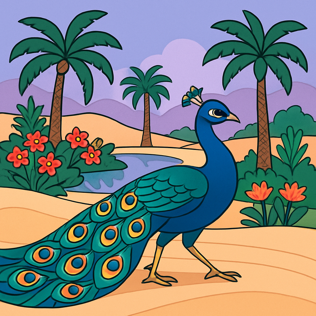 Mirage Dune Garden With Peacock Paint by numbers kits