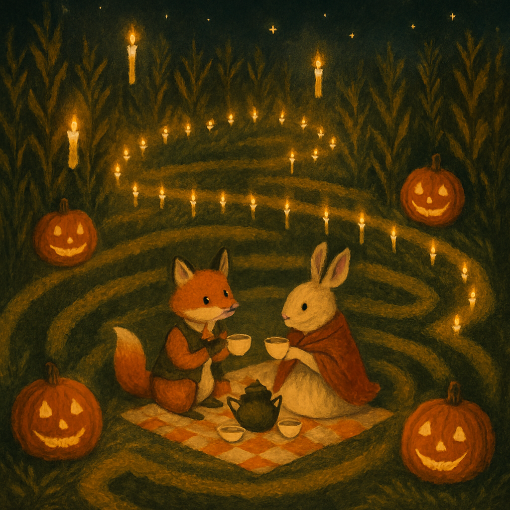 Candlelit Corn Maze Tea Picnic painting number kit