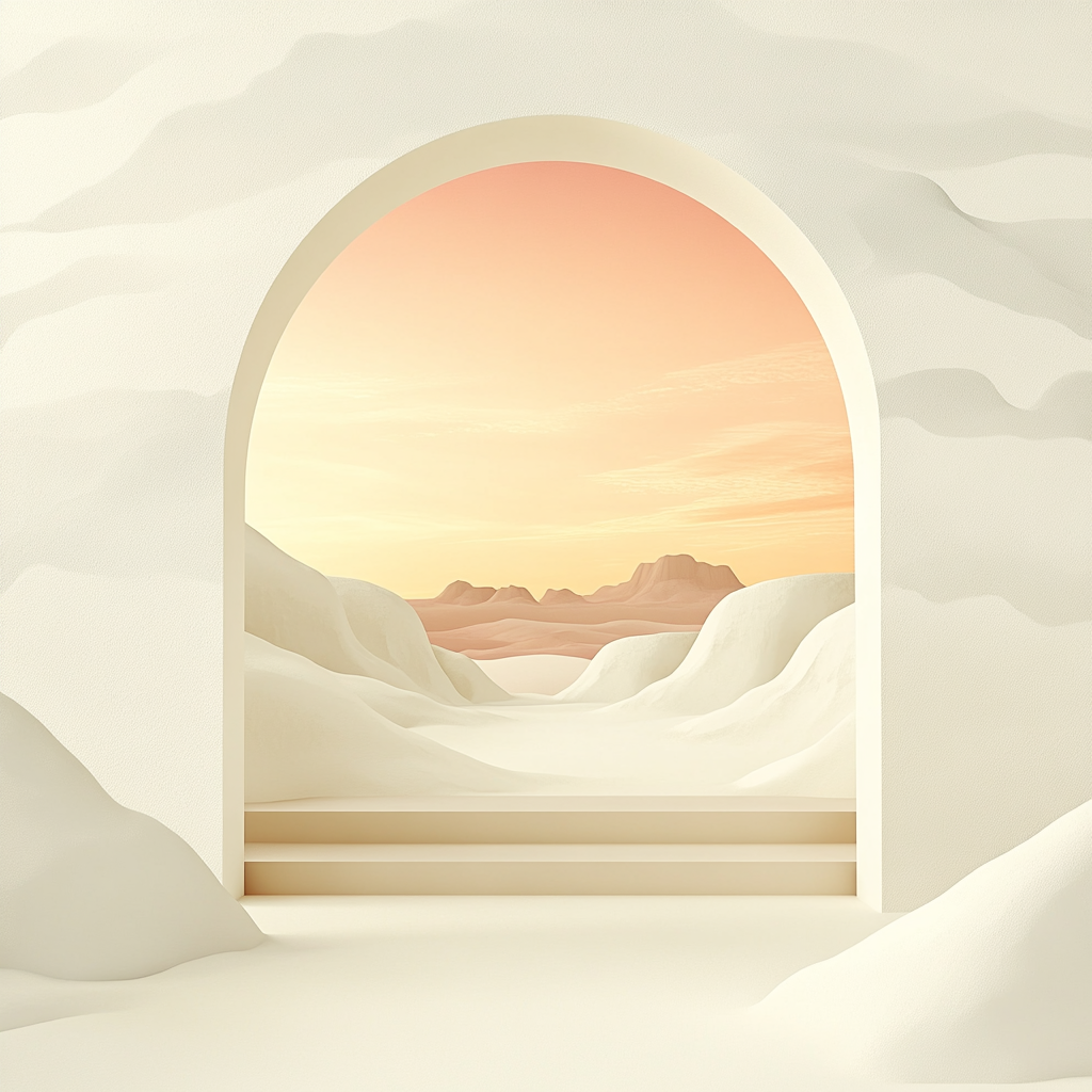 Georgia O’Keeffe Inspired Sunlit Bone Arch Over Coral Mesa Sky Painting by numbers kit