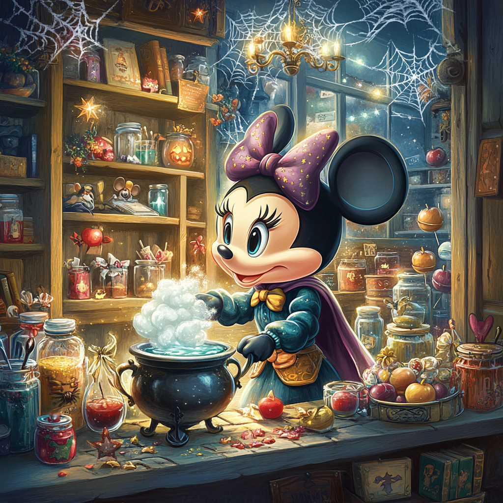 Potion Shop Window With Enchanted Mouse Ears Display Paint by numbers art