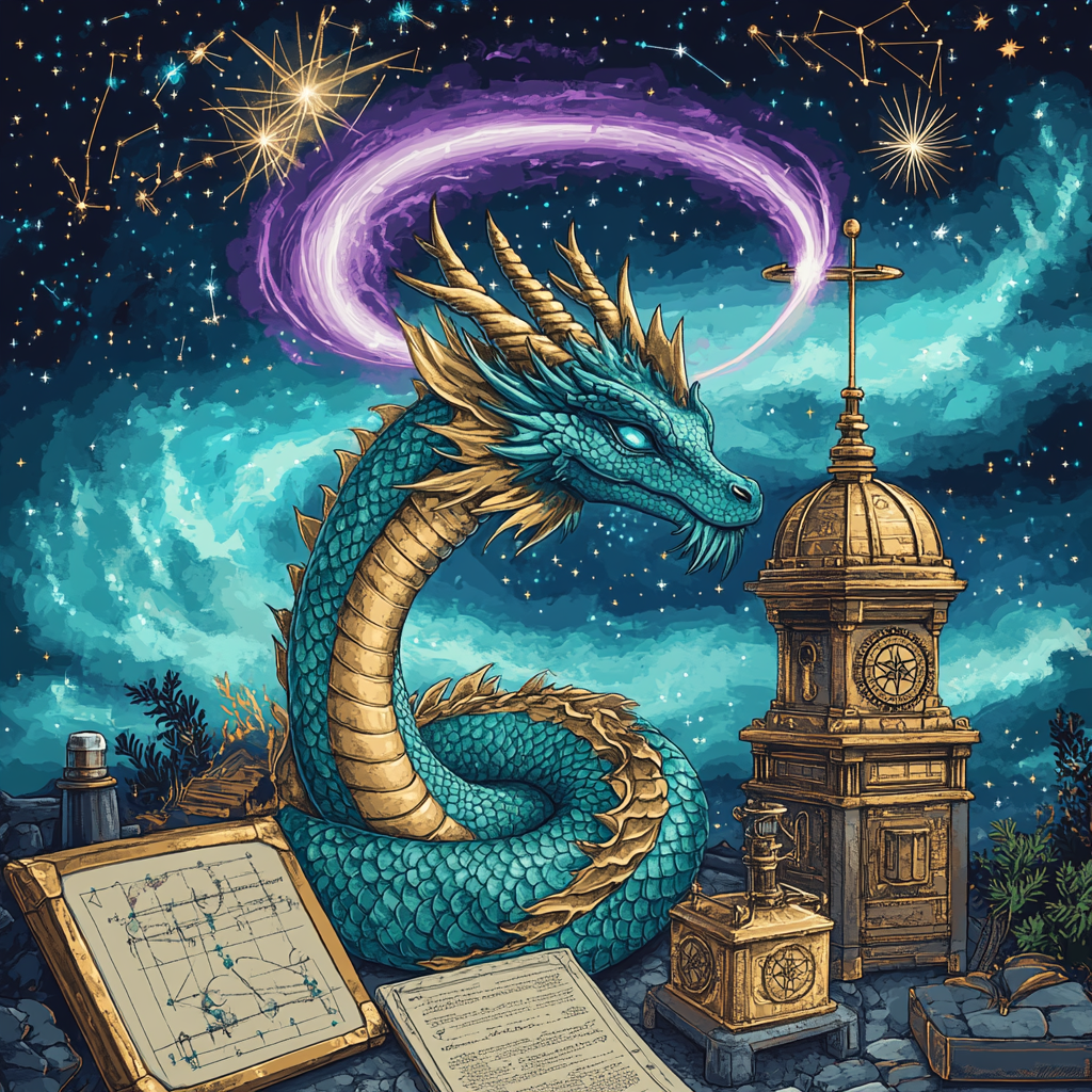 Dragon With Clockwork Comet Halo DIY paint by numbers