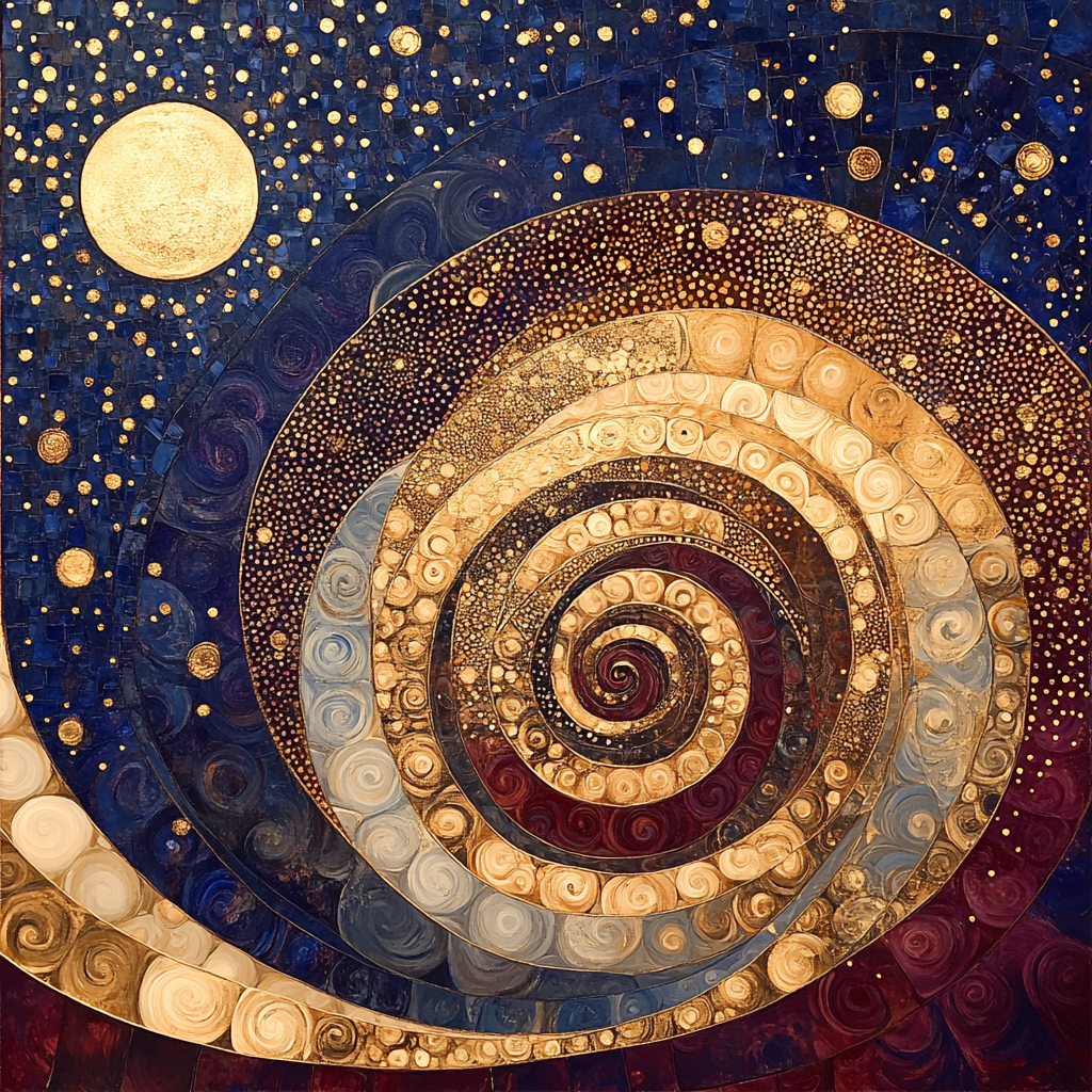 Gustav Klimt Inspired Nebula Of Interwoven Time paint by number