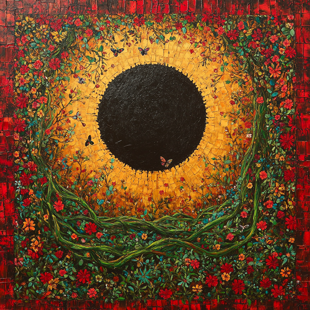 Frida Kahlo Inspired Rooted Eclipse Garden Number painting