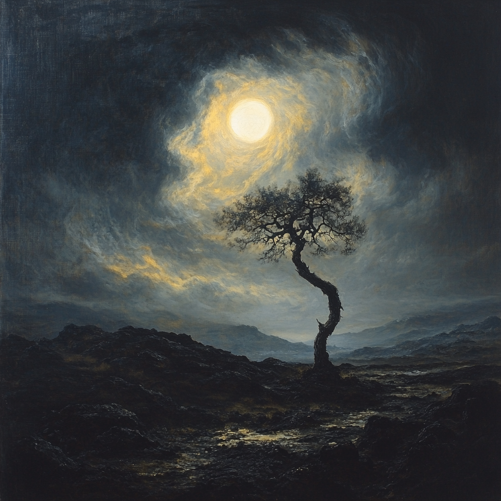 Francisco Goya Inspired Eclipse Over Basalt Moor painting number kit