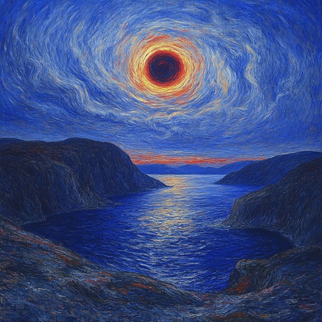 Edvard Munch Inspired Eclipse Over The Trembling Fjord Paint by numbers art