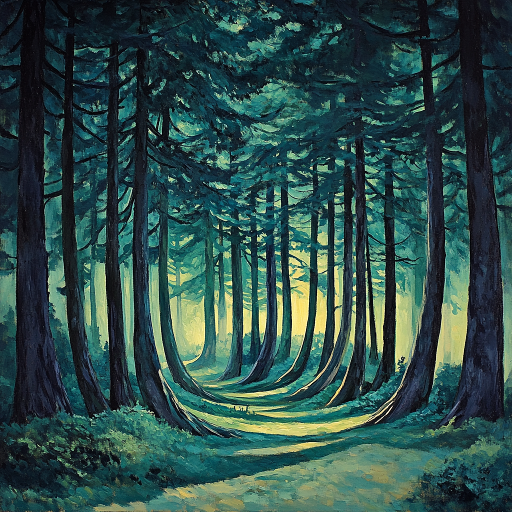 Emily Carr Inspired Cathedral Cedar Vortex DIY paint by numbers