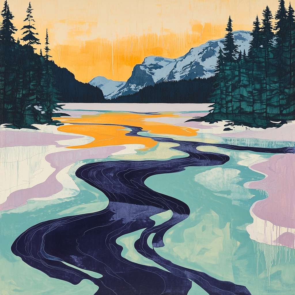 A.Y. Jackson Inspired Thaw Breakup On A Northern Lake Paint by numbers kits