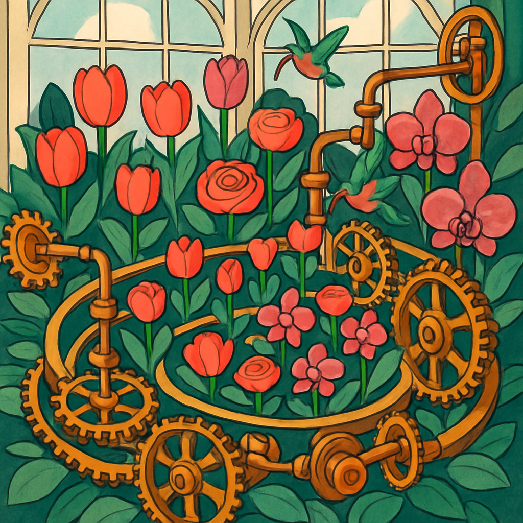 Clockwork Conservatory Flowers DIY paint by numbers