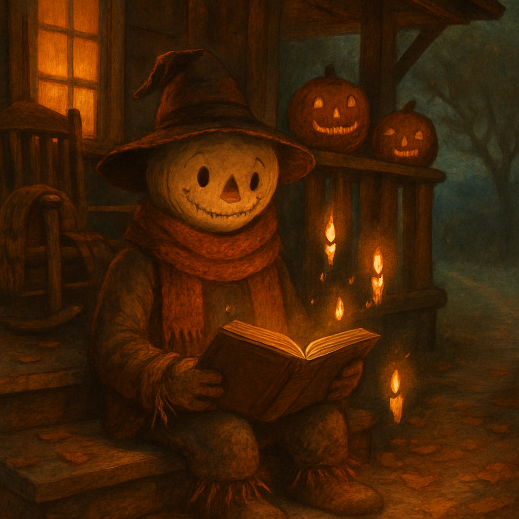 Autumn Porch With A Friendly Scarecrow Storykeeper paint by numbers