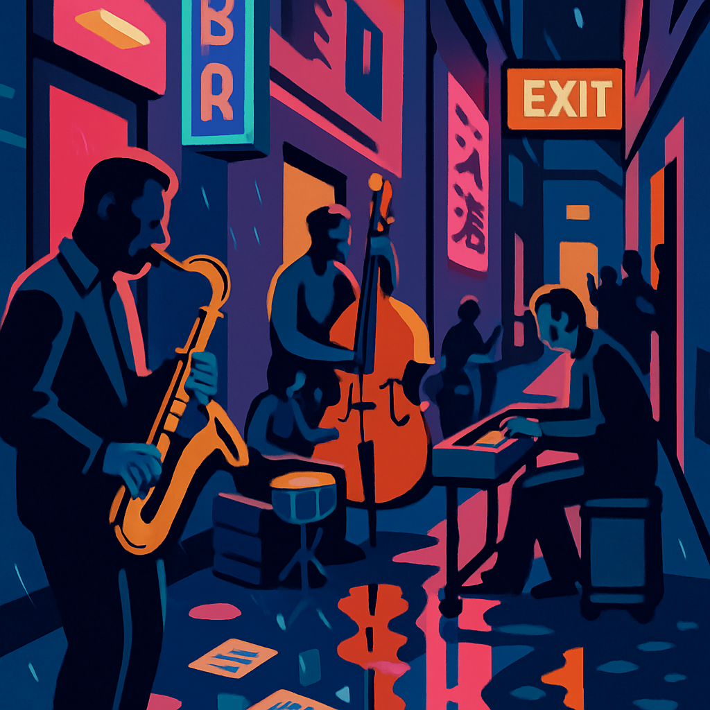 Neon Alleyway Jazz Serenade Paint by numbers art