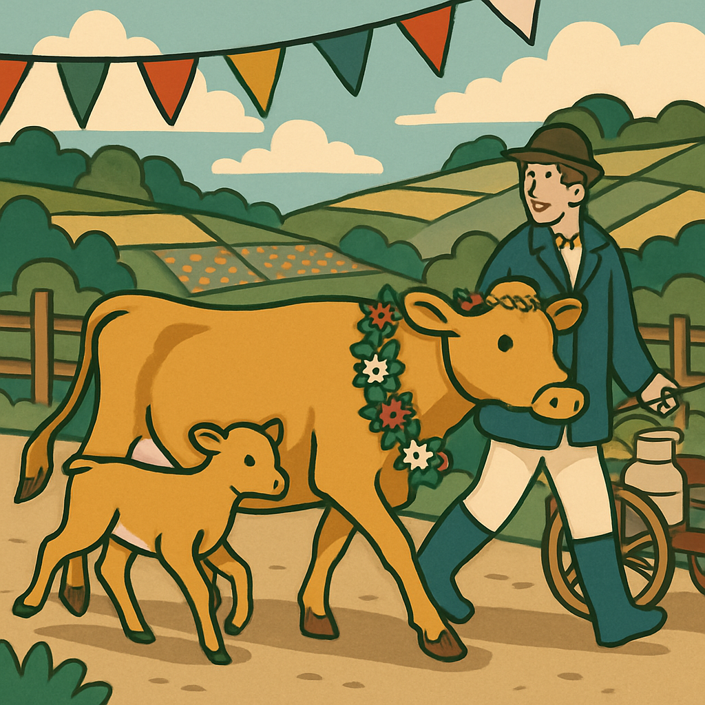 Patchwork Hills With Cow Herding Festival paint by numbers