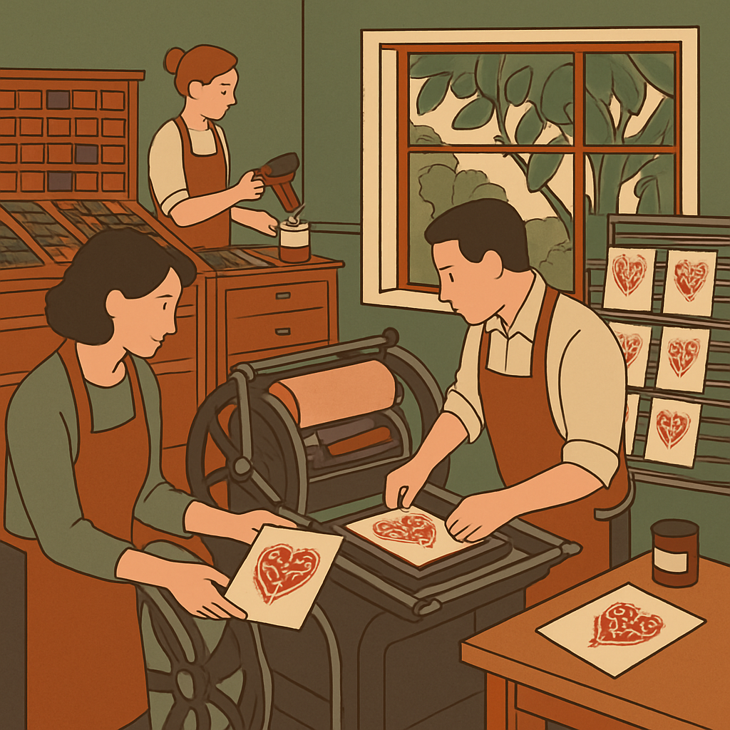 Valentines Day Botanical Letterpress Studio painting number kit