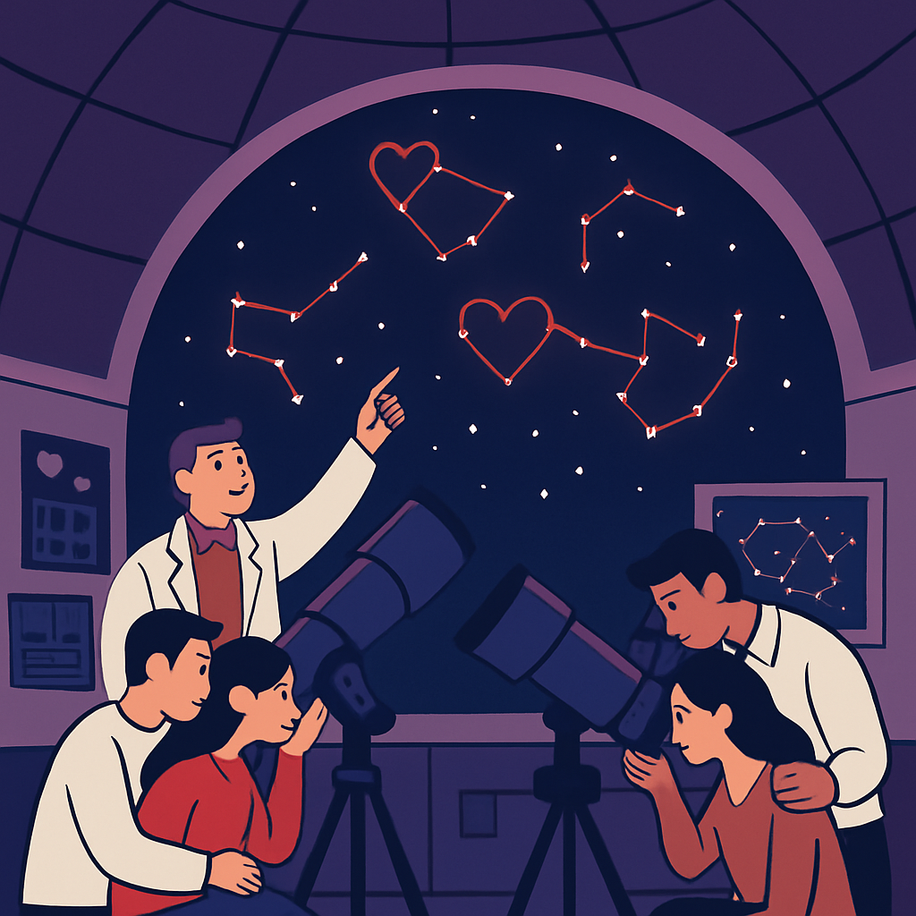 Valentines Day Star Observatory Couples Constellation Tour paint by numbers