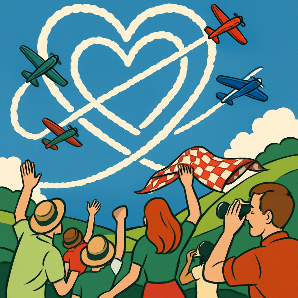 Valentines Day Skywriting Airshow Of Affection Painting by numbers kit
