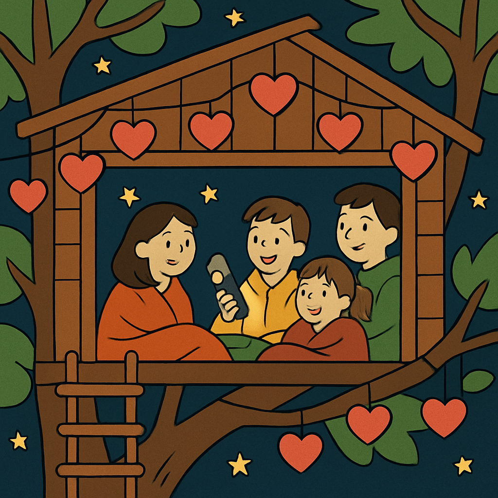 Valentines Day Lantern Lit Treehouse Sleepover Numbered painting kits