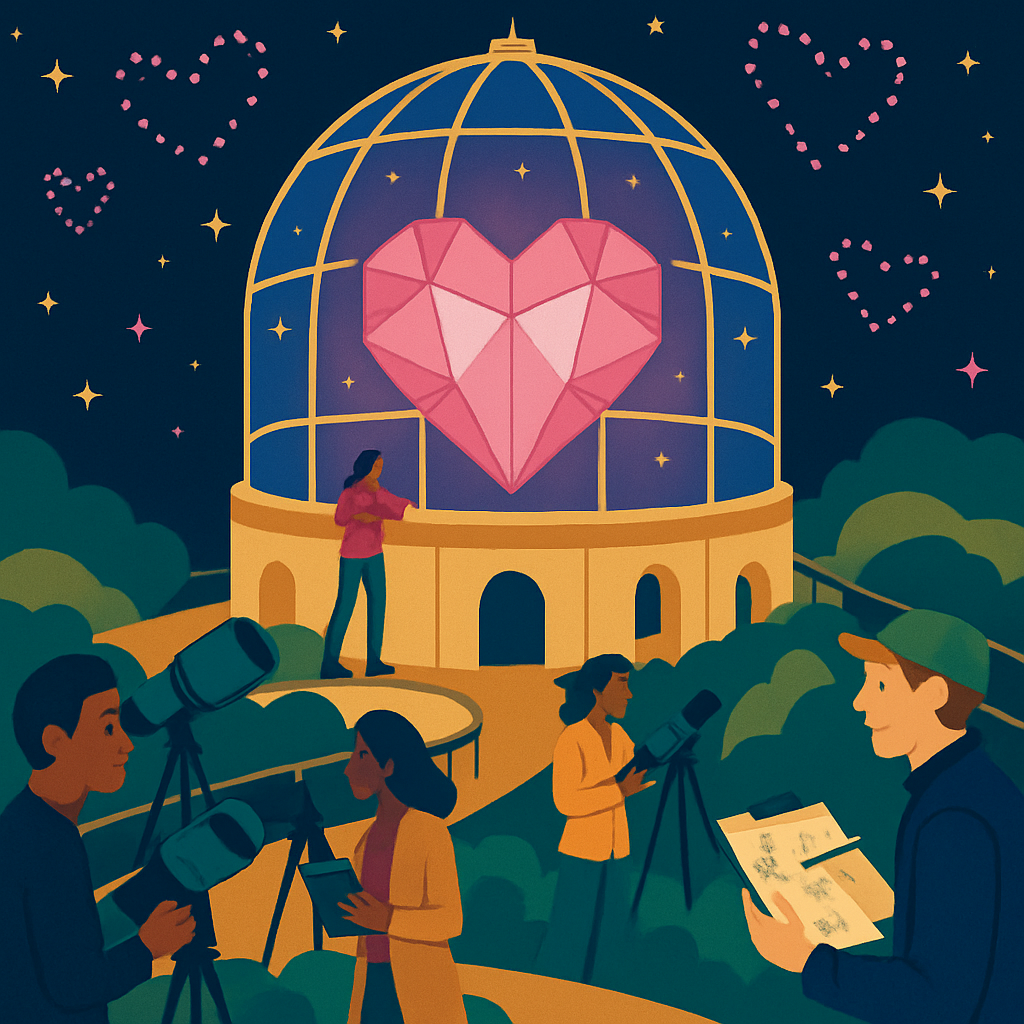 Valentines Day Crystal Heart Observatory paint by color