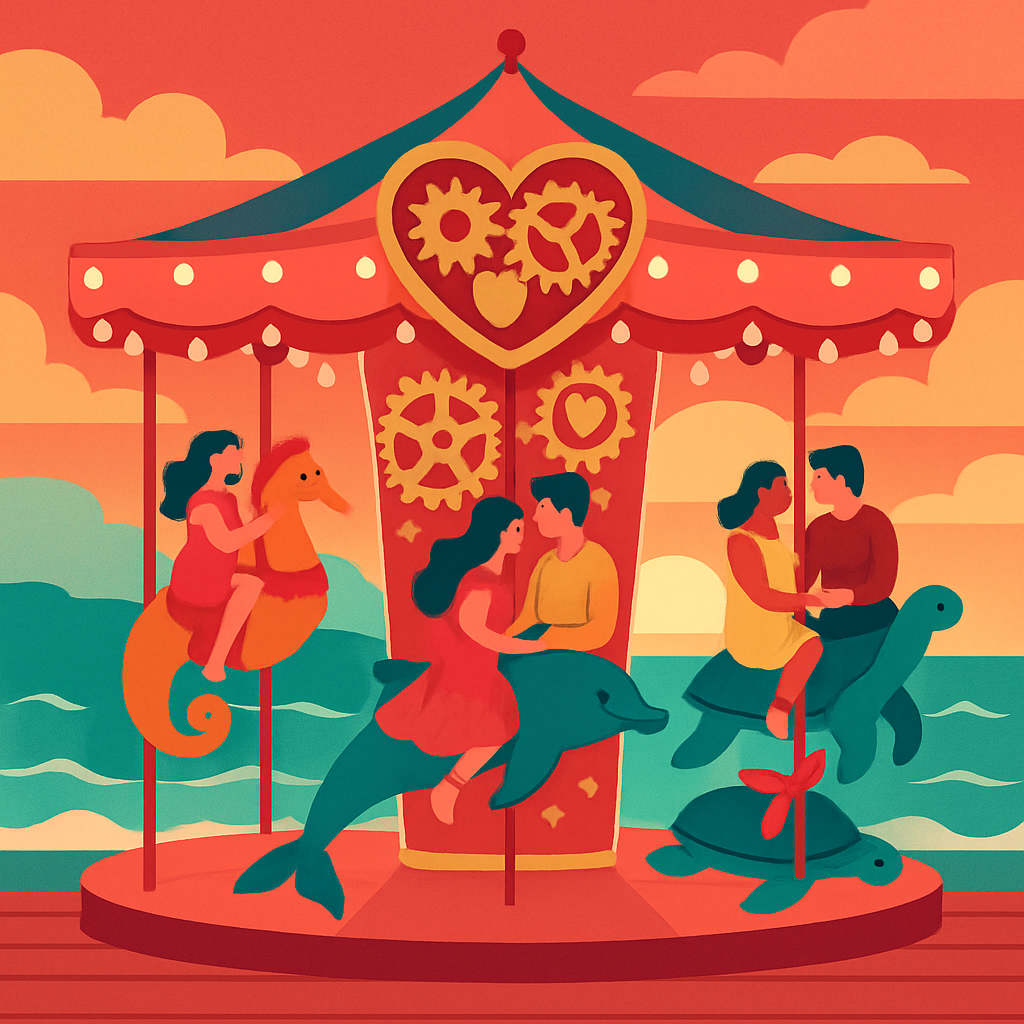 Clockwork Carousel At The Pier Valentines Day paint by number