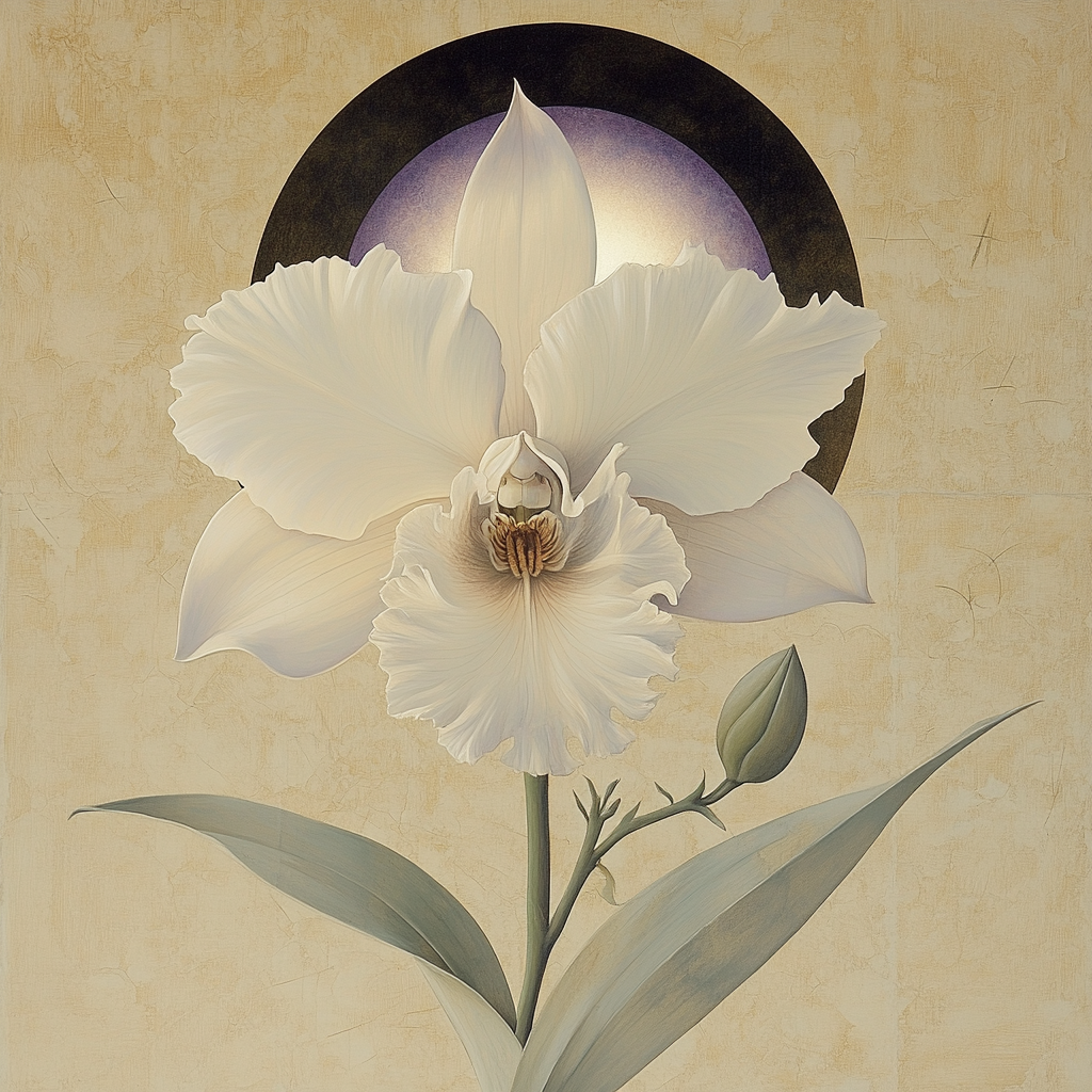 Leonardo Da Vinci Inspired Orchid Eclipse Study painting number kit