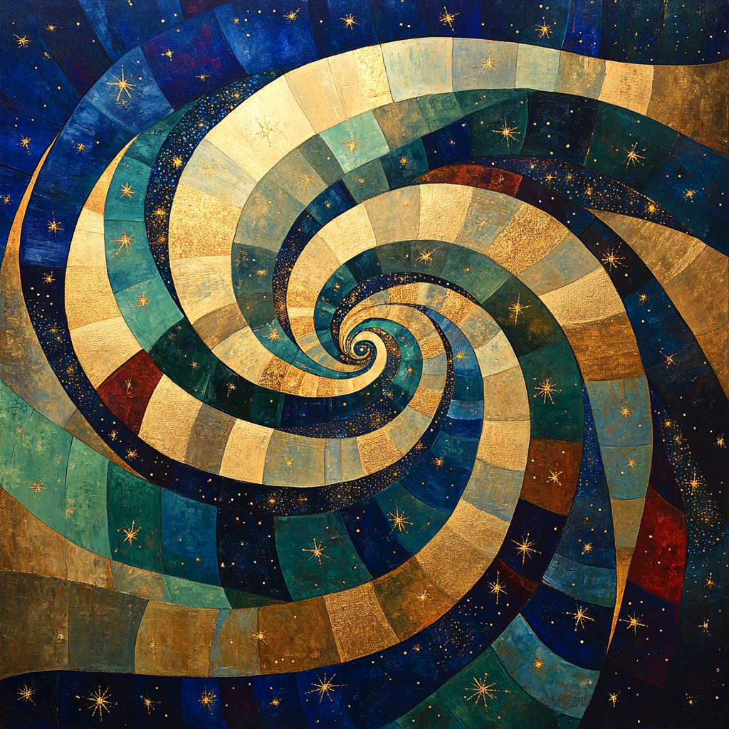 Gustav Klimt Inspired Nebula Lullaby Mosaic paint by numbers