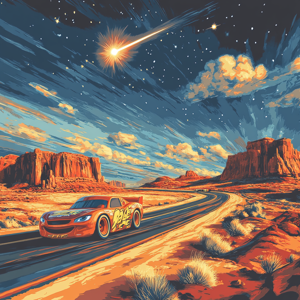 Lightning McQueen Desert Meteor Dash DIY paint by numbers