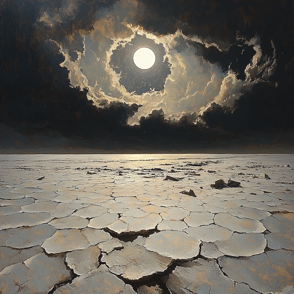 Francisco Goya Inspired Eclipse Over The Desolate Salt Plain Numbered painting kits