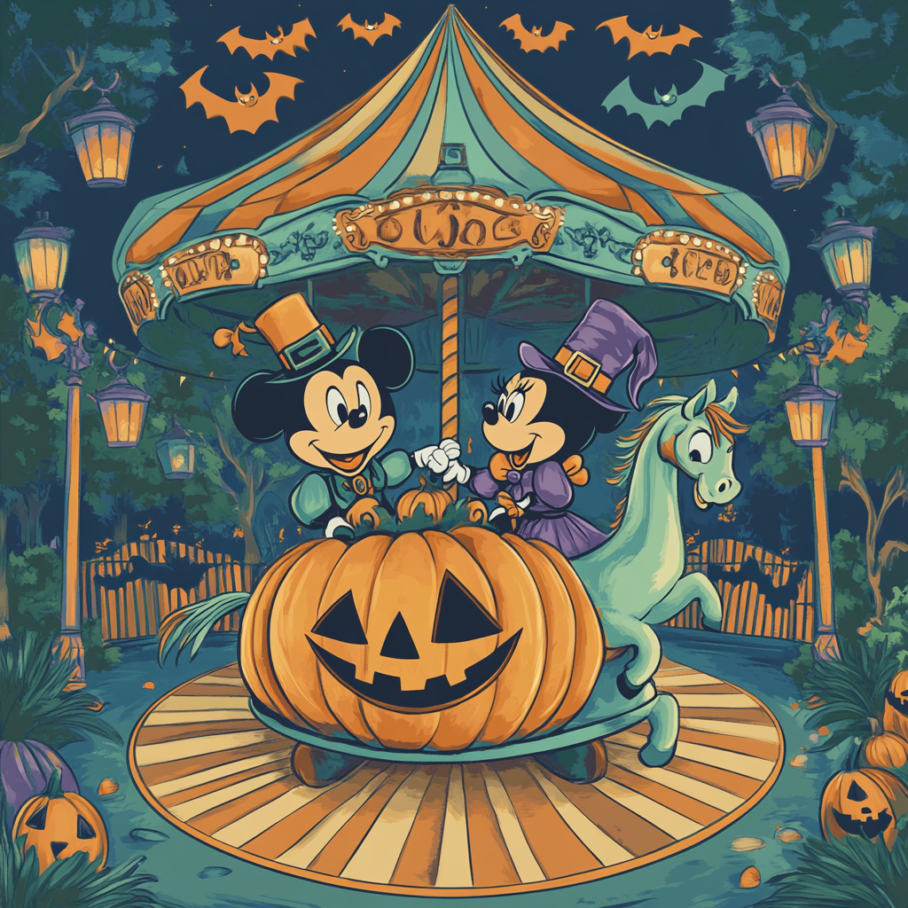 Haunted Carousel Of The Pumpkin Kingdom Number painting