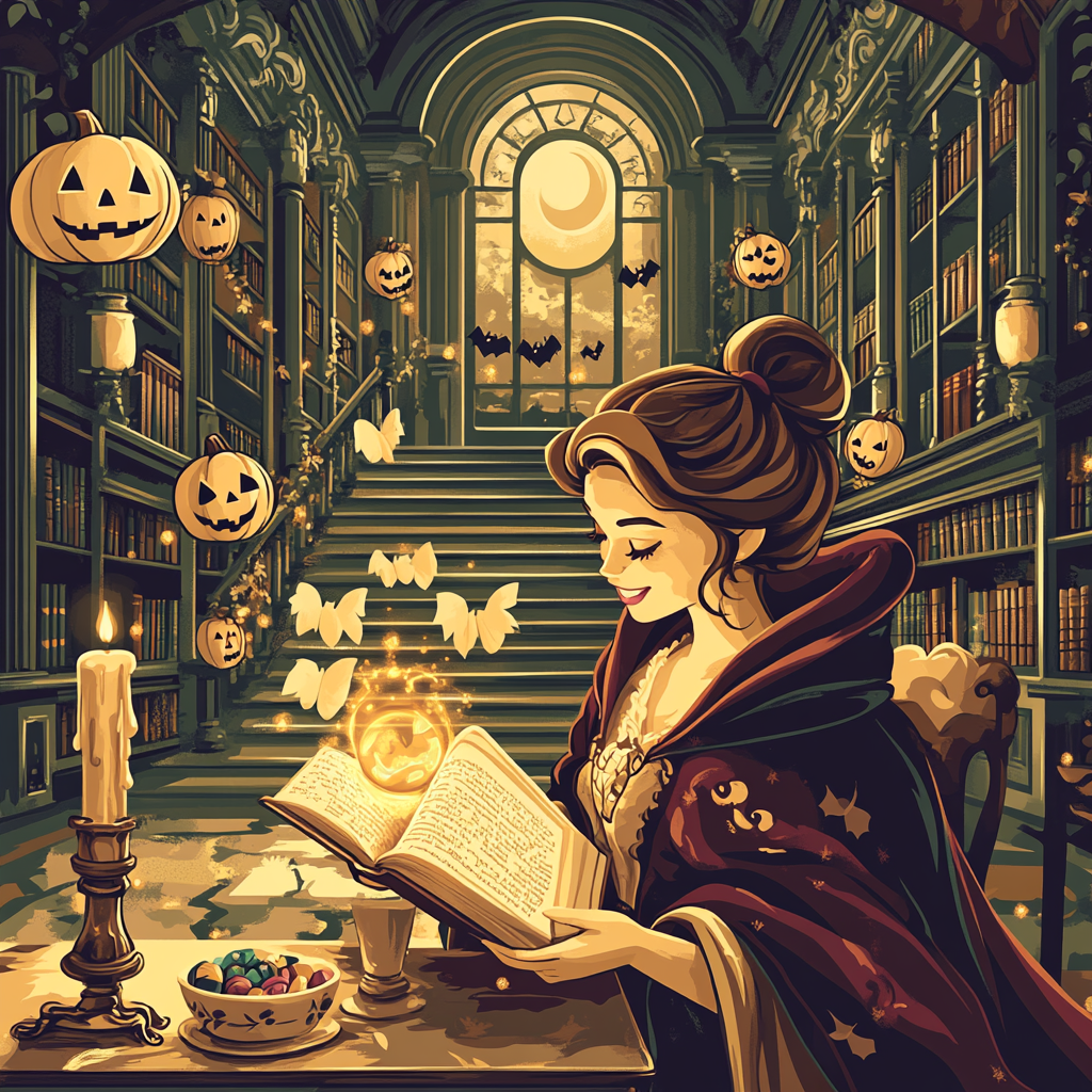Trick Or Treat Library In The Enchanted Tower Number painting