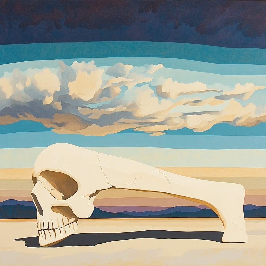 Georgia OKeeffe Inspired Prismatic Desert Bone And Indigo Sky Bands paint by numbers