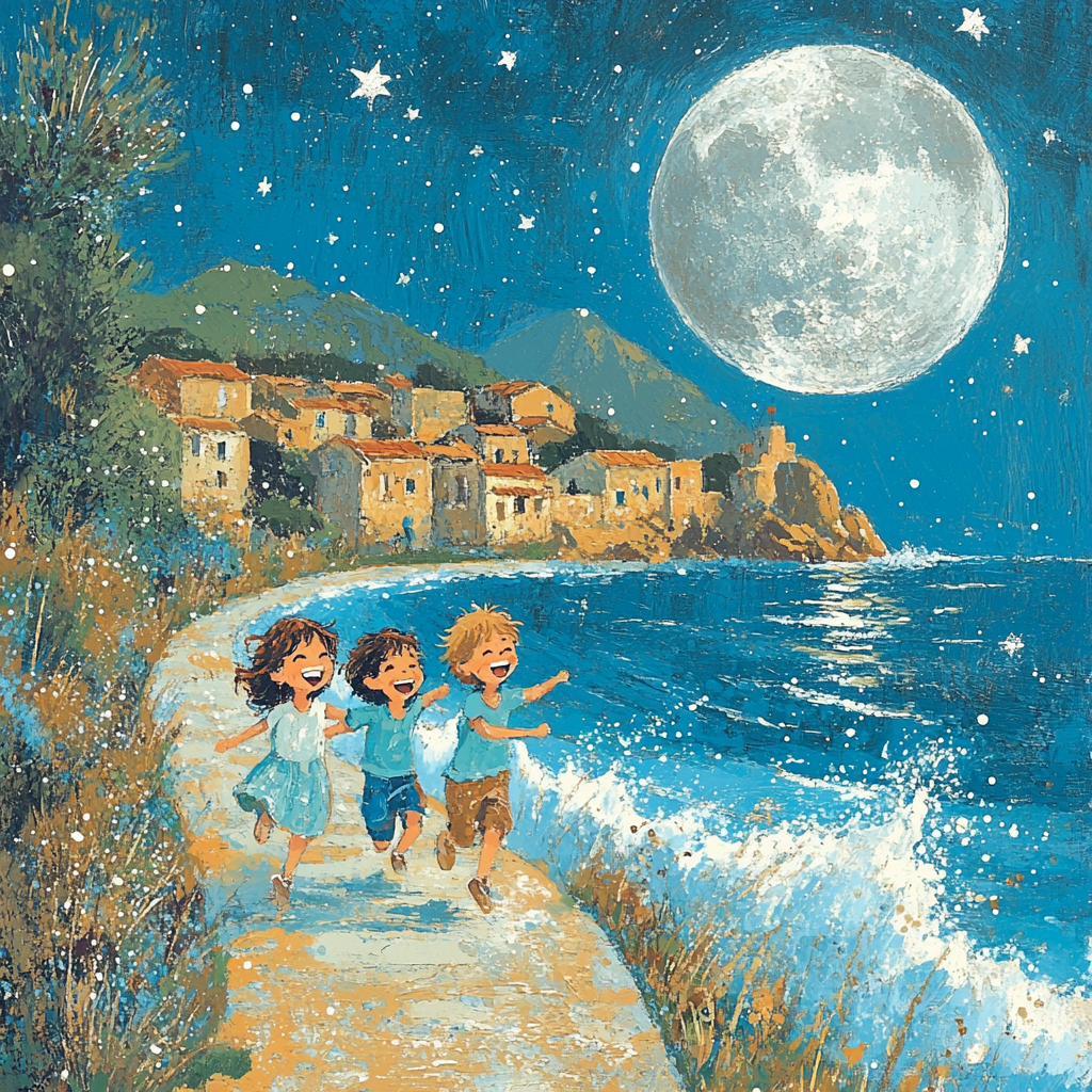 Luca Paguro And Alberto Seaside Moon Tide Race paint by numbers