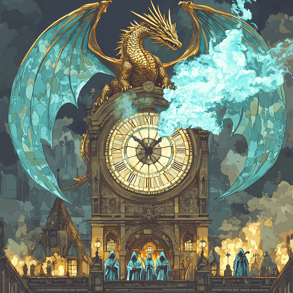 Clockwork Basilica Dragon Vigil Painting by numbers kit